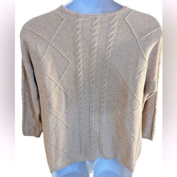 Chicos Crew Neck Long Sleeve Neutral Beige Sweater Chicos size 3 or XL - Picture 2 of 6